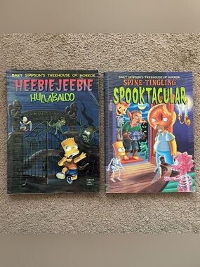 Vintage The Simpsons Treehouse of Horror Lot of 2 Graphic Novel Books 1999/2001
